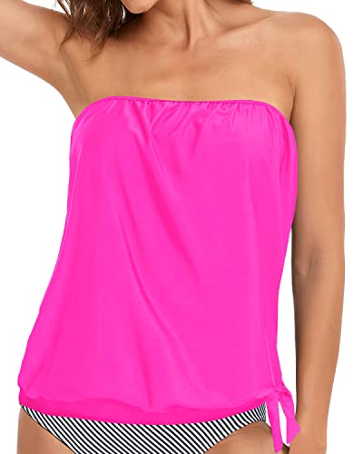 Women's Strapless Tankini Top Bandeau Swimsuit Top
